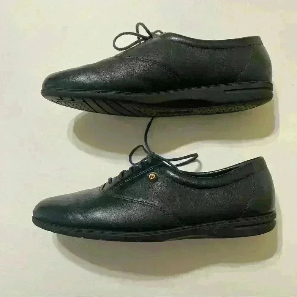 Woman’s Shoes EASYSPIRIT Black Leather Tie Closure Size 8.5 comfort outdoor - Picture 4 of 12